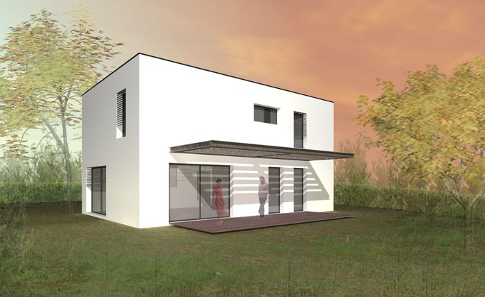 Maison contemporaine : 02_Maison b�ton_Soucieu