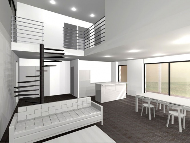 Maison contemporaine : 05_Maison b�ton_Soucieu