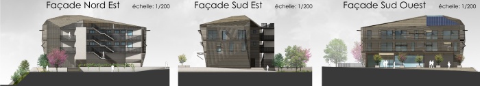 Construction de 39 logements collectifs et 6 semi-collectifs : facades lgt inter