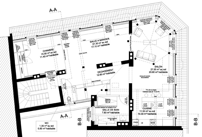 Cr�ation d'un loft dans des combles � STRASBOURG (67) : BECEREN PLAN