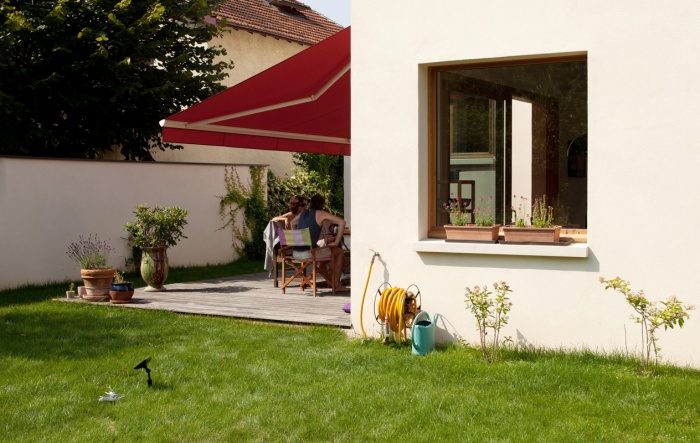 r�novation extension d'une maison ouvri�re : l'extension avec la terrasse