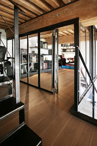 R�novation appartement avec plusieurs niveaux : appartement-renove-croix-rousse-mezzanine-acier4