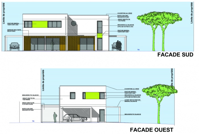 2 villas groupées contemporaine : facades 2