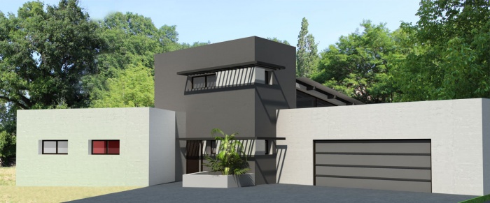 Construction d'une maison contemporaine à toits terrasse et zinc : Maison-contemporaine-toit-terrasse-monopente-zinc-6