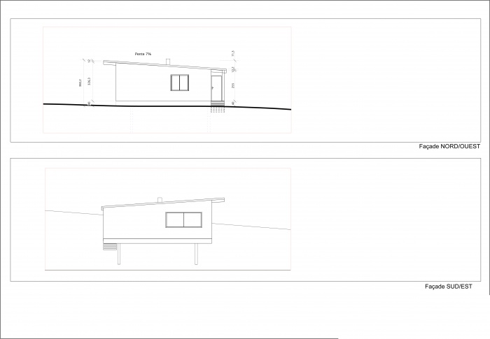 Maison individuelle  ossature bois BBC : PROJET Faades