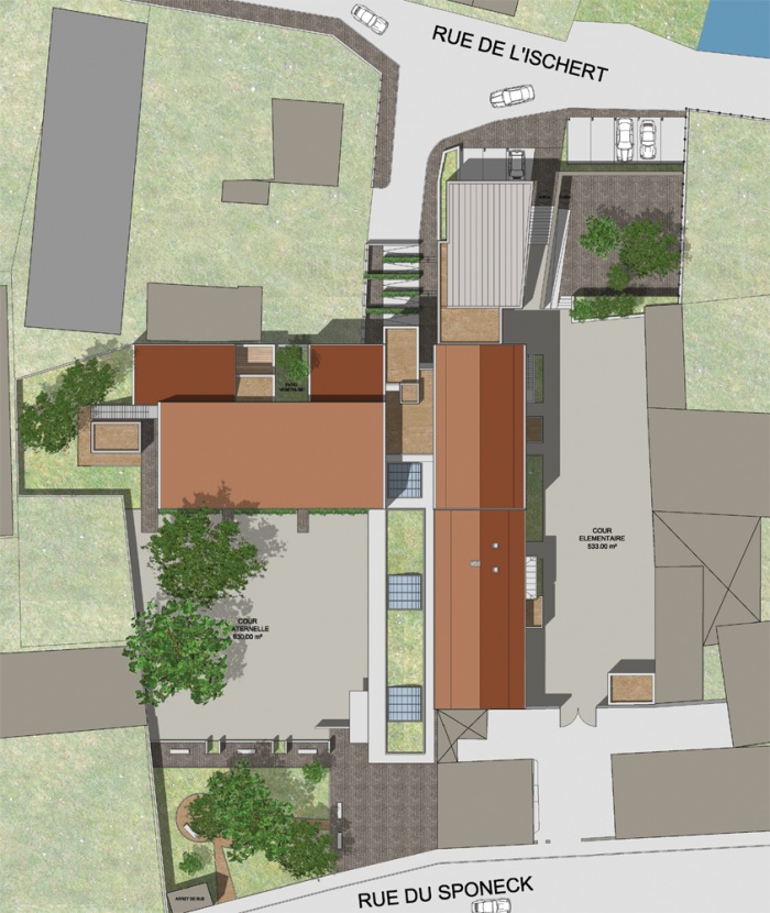 Extension et restructuration d'un groupe scolaire � ARTZENHEIM (68) : PLAN MASSE