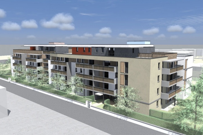 Construction de 61 logements : 581-Av. de Fronton-axono SE