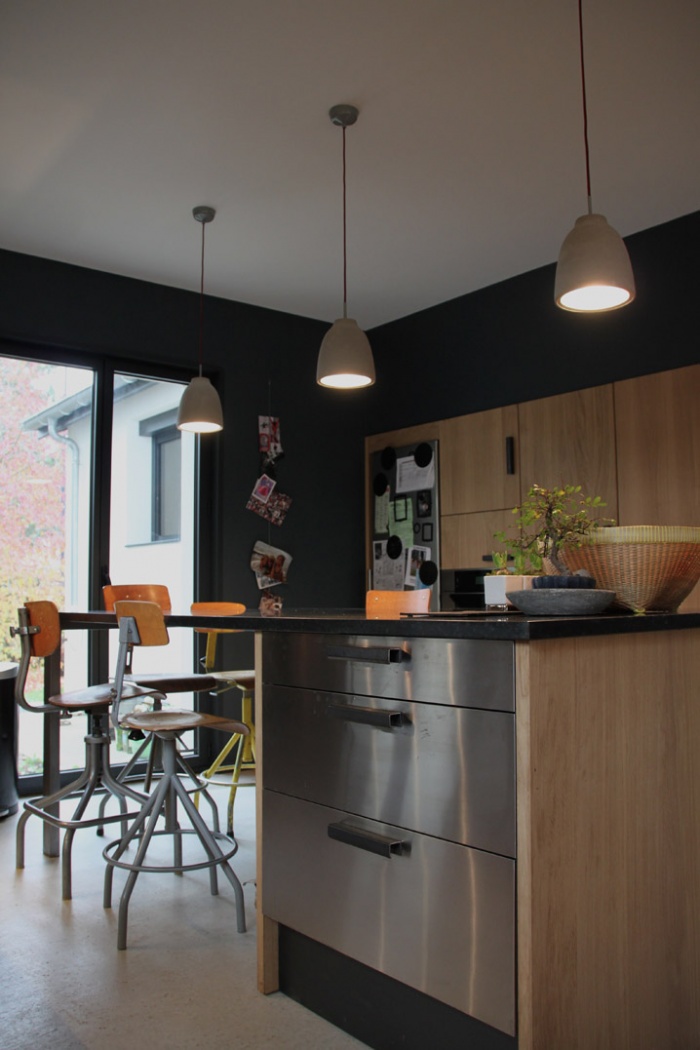 R�habilitation et extension contemporaine Be : D�tail cuisine