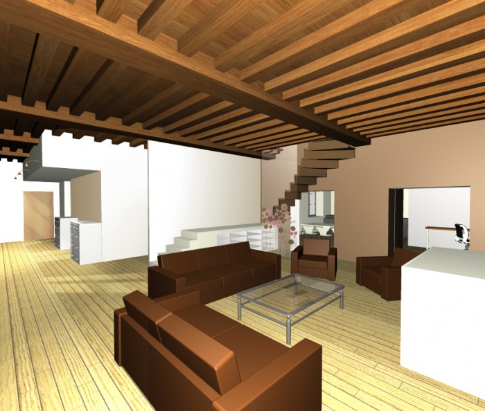 R�novation compl�te d'un appartement en duplexe sous les combles. : 3-1